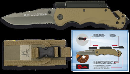 Składany nóż taktyczny z pochwą RUI-K25 TACTICAL