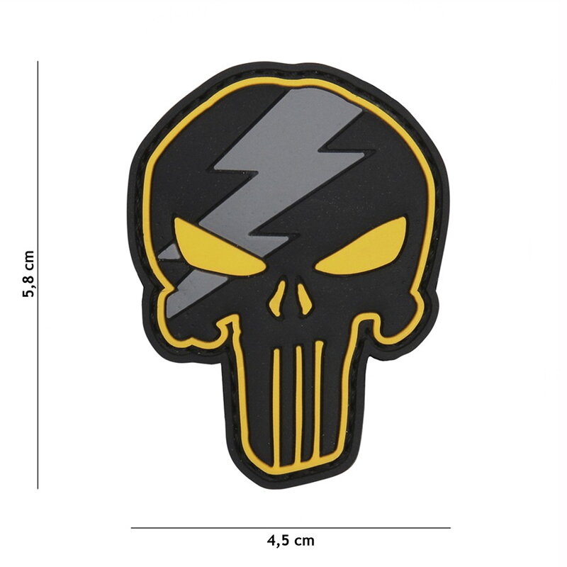 Naszywka PVC Punisher Thunder - żółta
